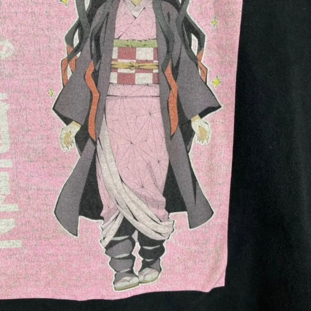 Demon Slayer Anime Manga Black T-shirt Kimetso No Yaiba Sz Medium Fits Short - Picture 4 of 10